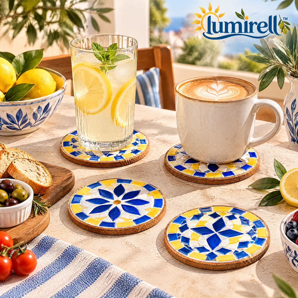 Blue & Yellow Mosaic Coaster Kit