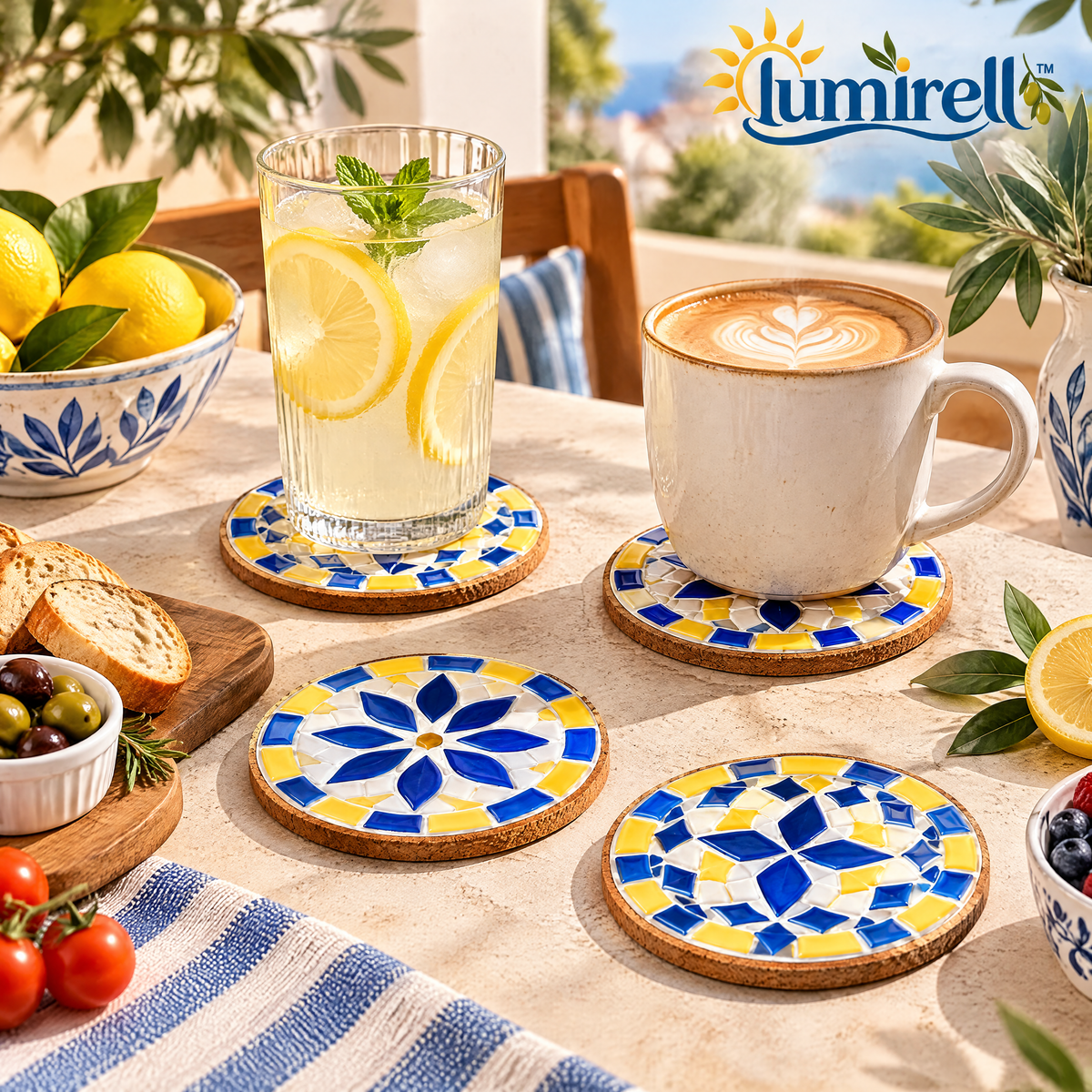 Blue & Yellow Mosaic Coaster Kit