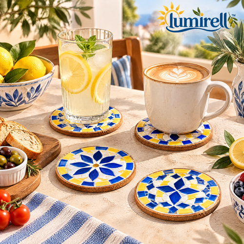Blue & Yellow Mosaic Coaster Kit