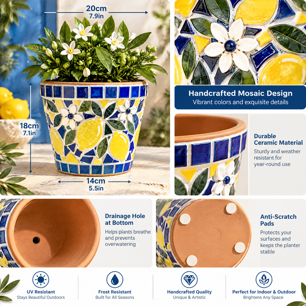 Lemon Mosaic Planter Kit