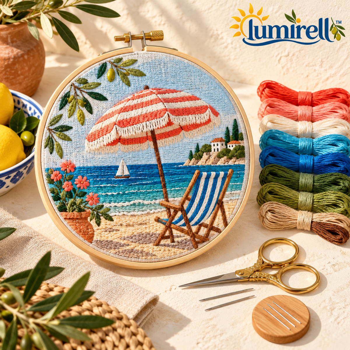 Beach Umbrella Embroidery Kit