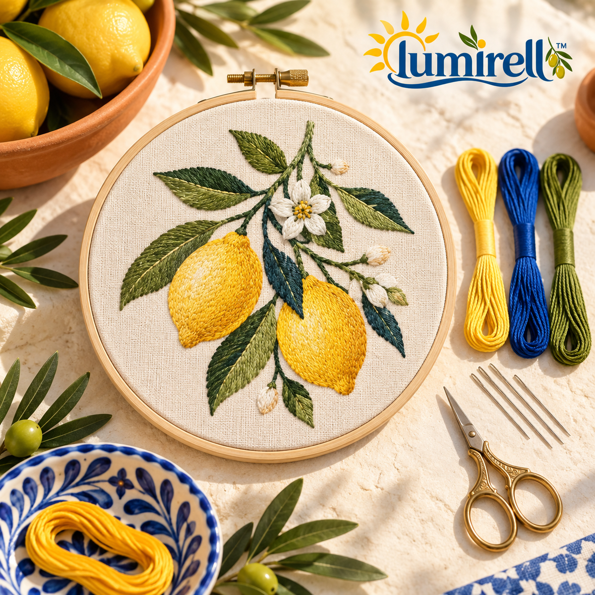 Lemon Blossom Embroidery Kit