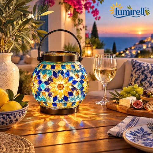 Blue & Amber Mosaic Lantern Kit