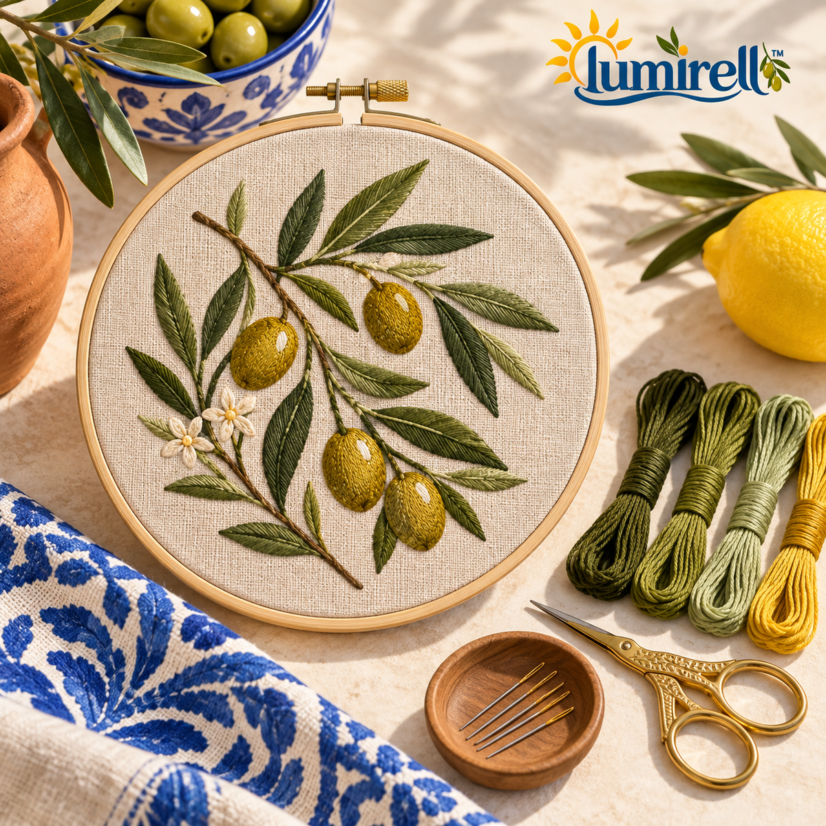 Olive Branch Embroidery Kit