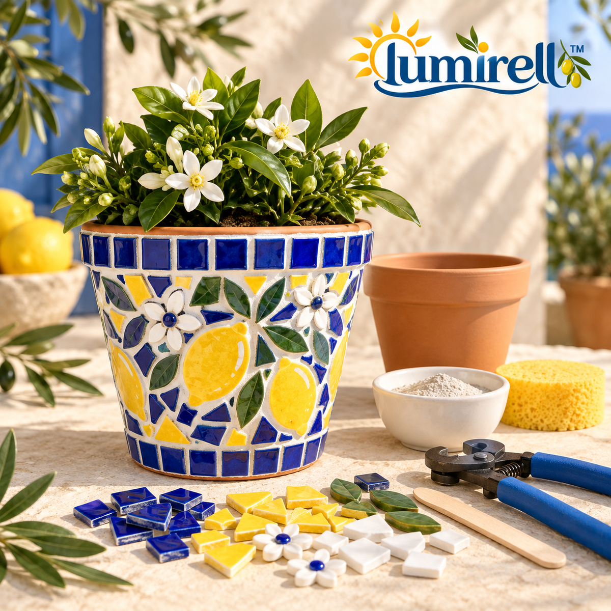 Lemon Mosaic Planter Kit