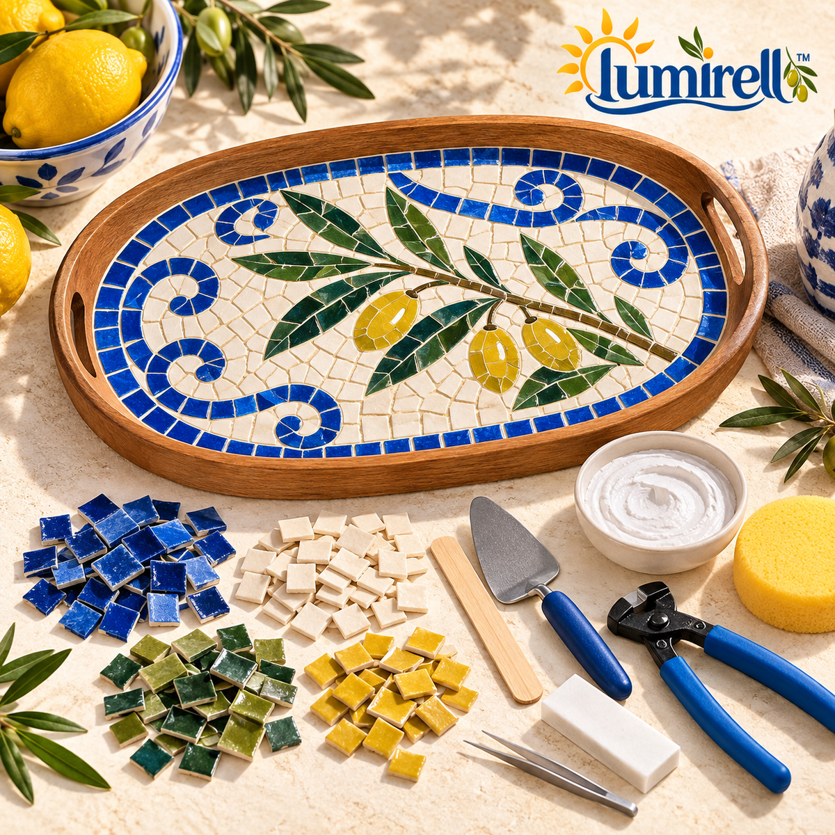 Olive Branch Mosaic Tray Kit