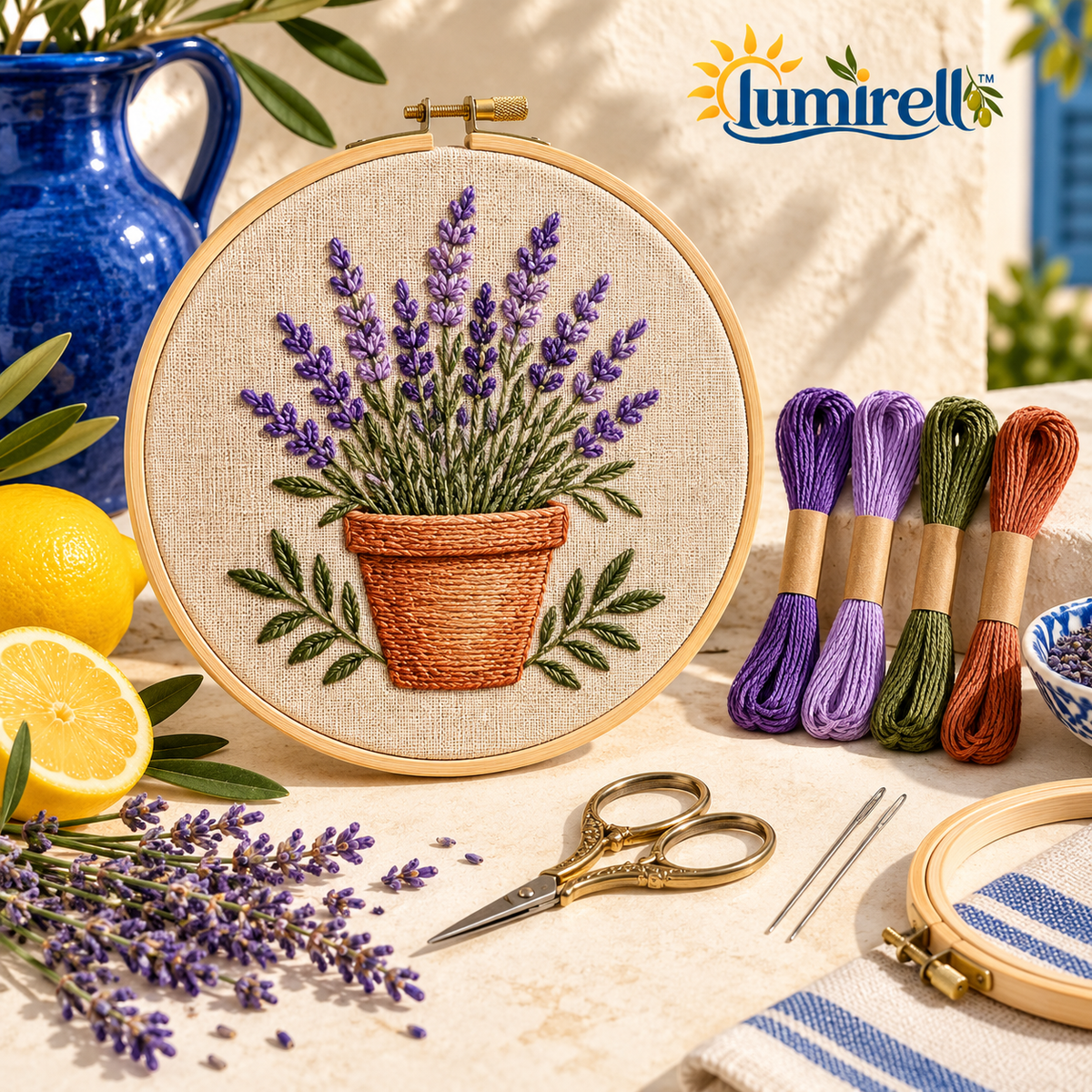 Potted Lavender Embroidery Kit
