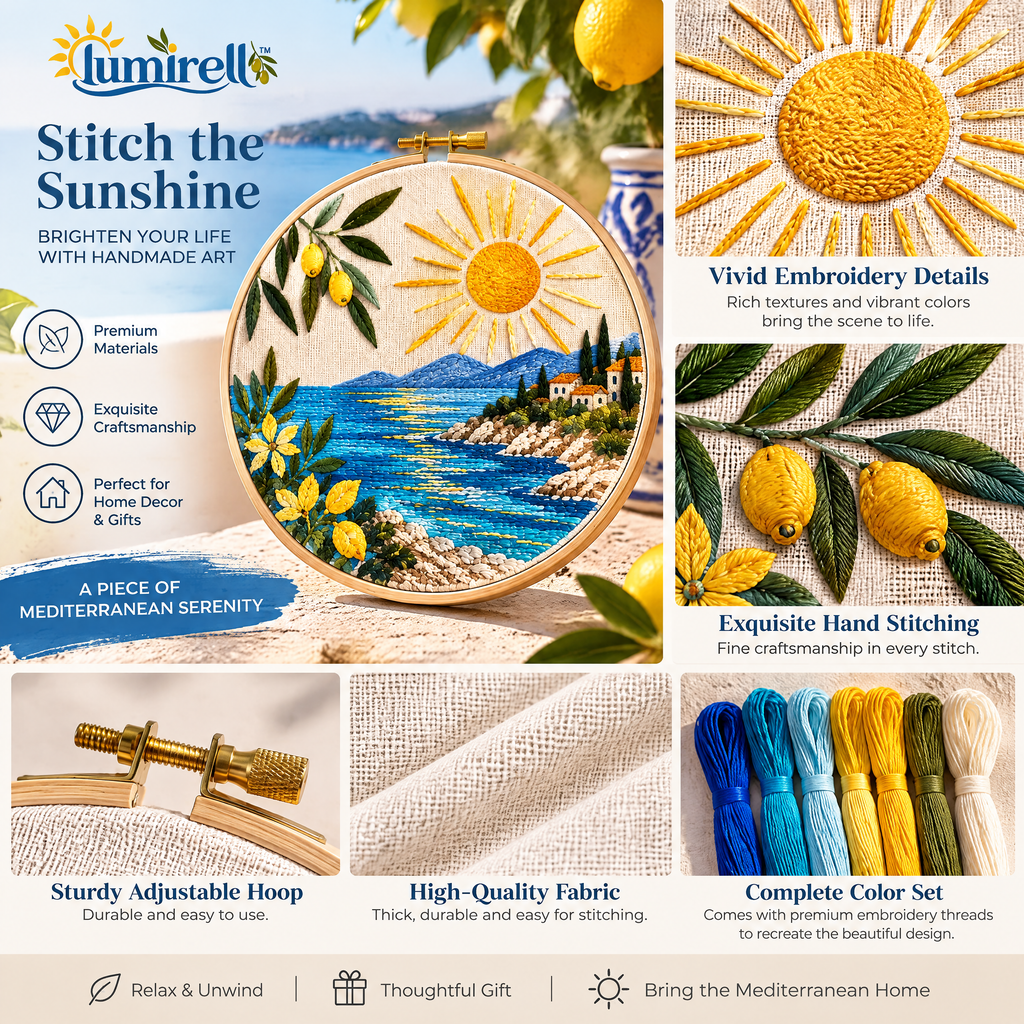 Sunlit Coast Embroidery Kit