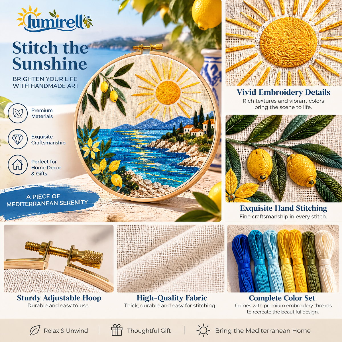 Sunlit Coast Embroidery Kit