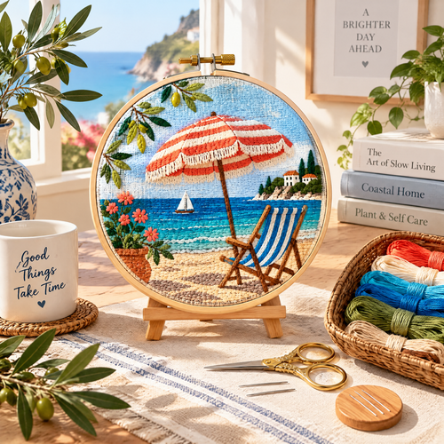 Beach Umbrella Embroidery Kit