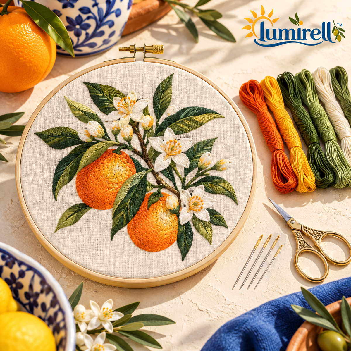 Orange Blossom Embroidery Kit
