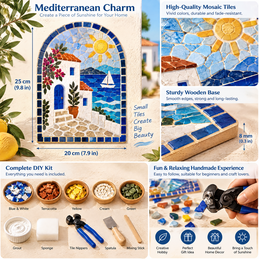 Coastal Village Mosaic Plaque Kit