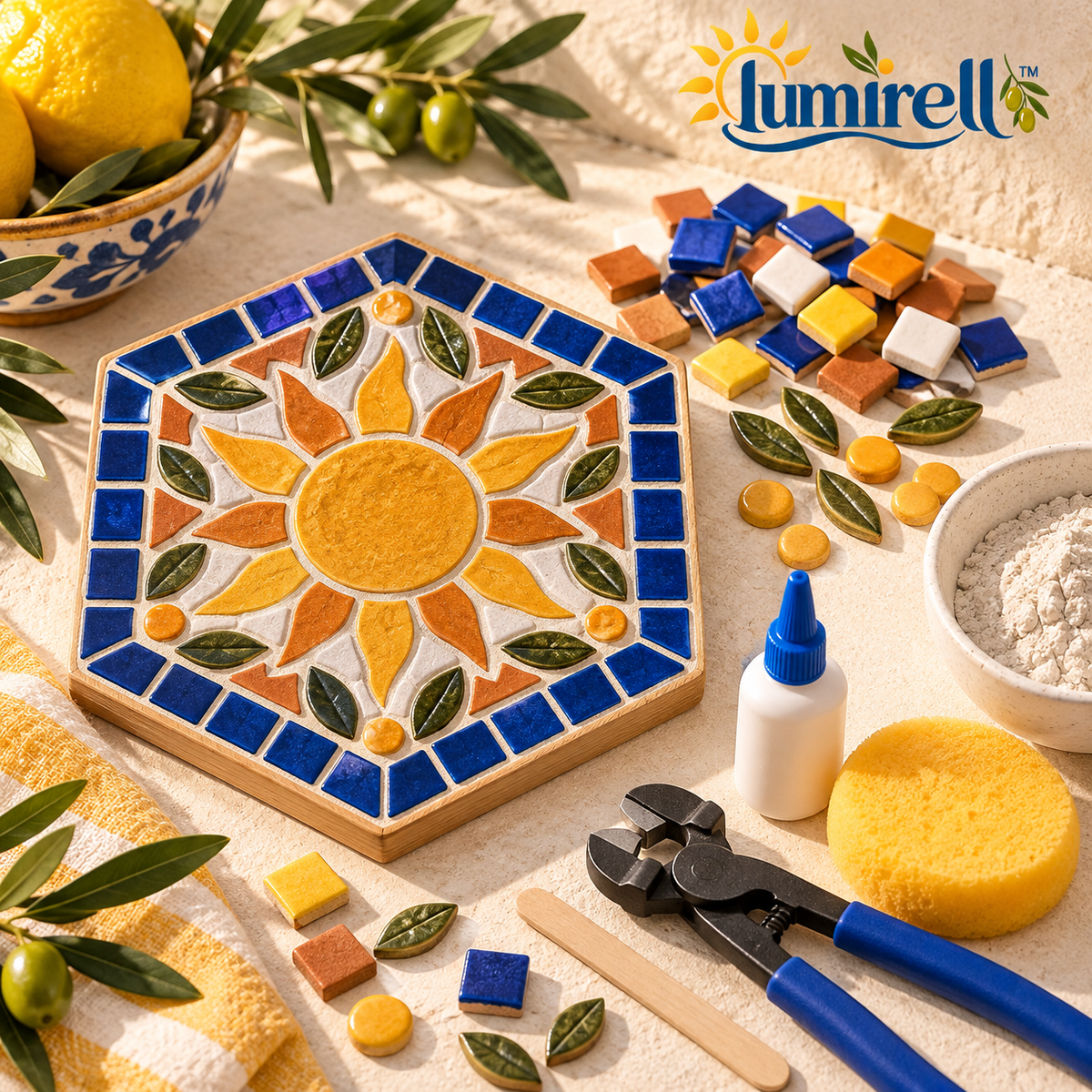 Sunburst Mosaic Trivet Kit