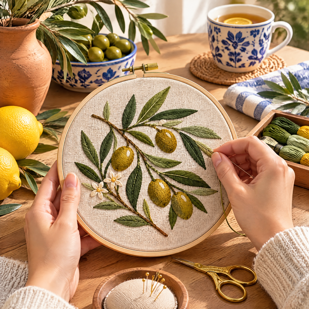 Olive Branch Embroidery Kit