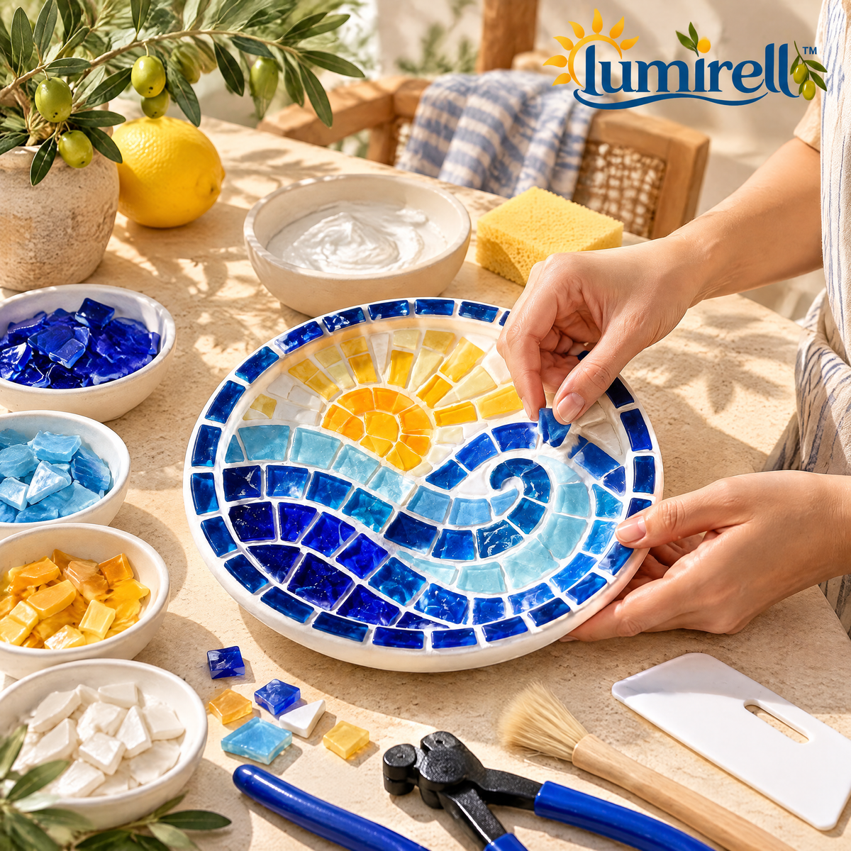 Sun & Sea Mosaic Trinket Dish Kit