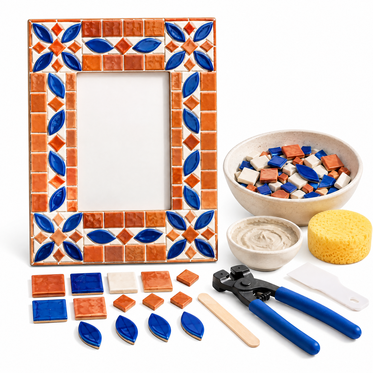 Terracotta & Blue Mosaic Frame Kit