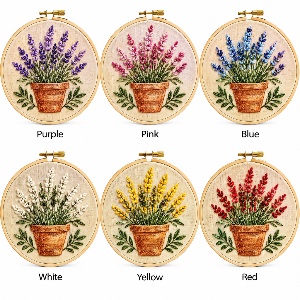 Potted Lavender Embroidery Kit