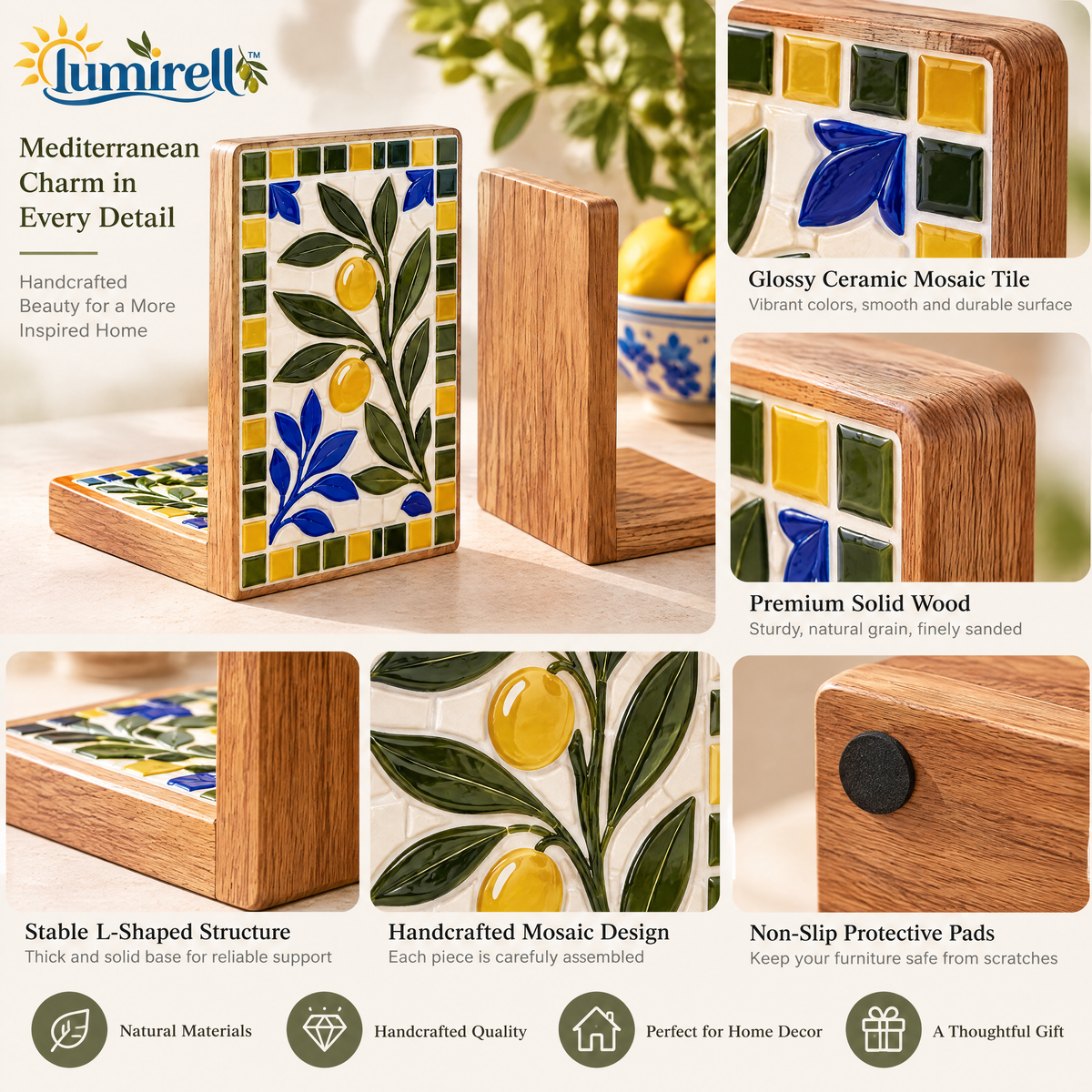 Olive Branch Mosaic Bookend Kit