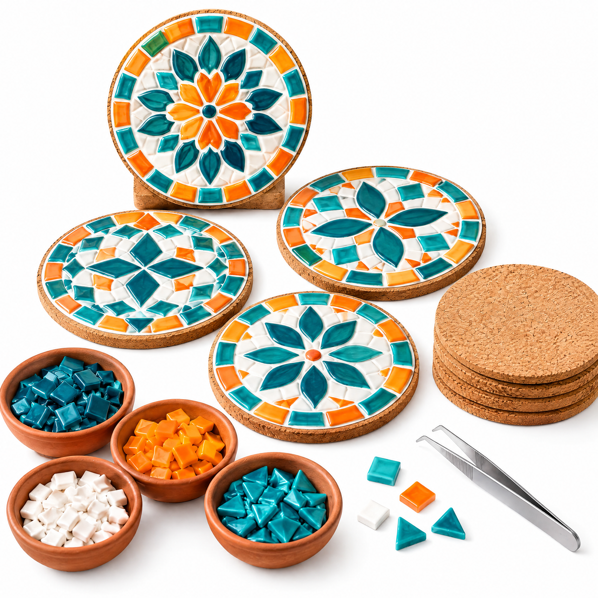 Blue & Yellow Mosaic Coaster Kit