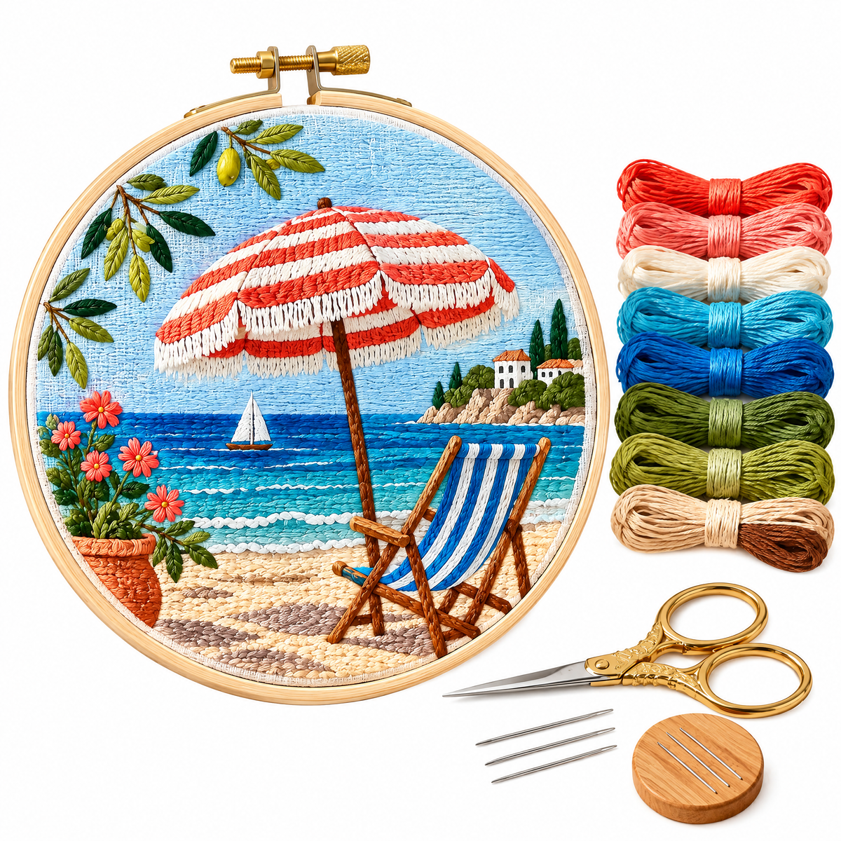 Beach Umbrella Embroidery Kit