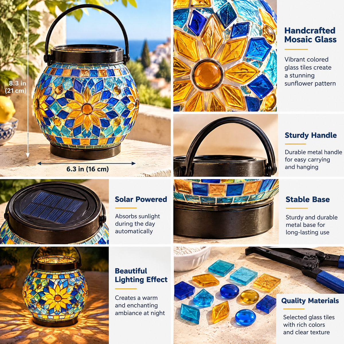 Blue & Amber Mosaic Lantern Kit