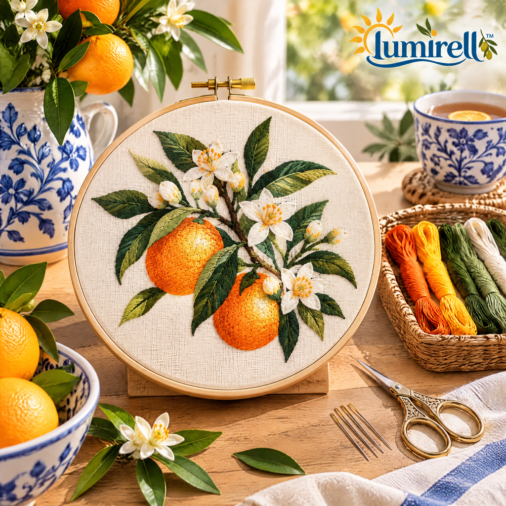 Orange Blossom Embroidery Kit