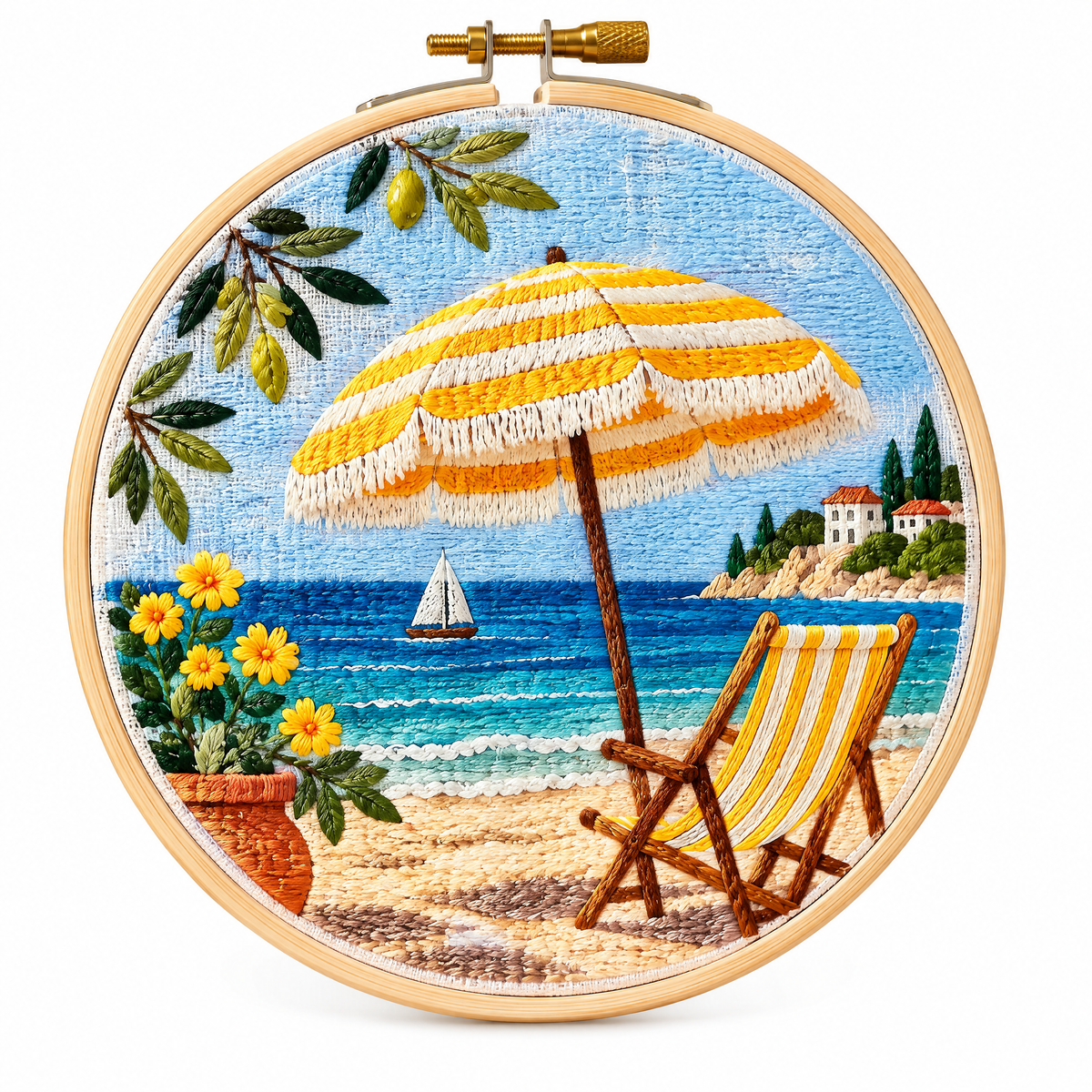 Beach Umbrella Embroidery Kit