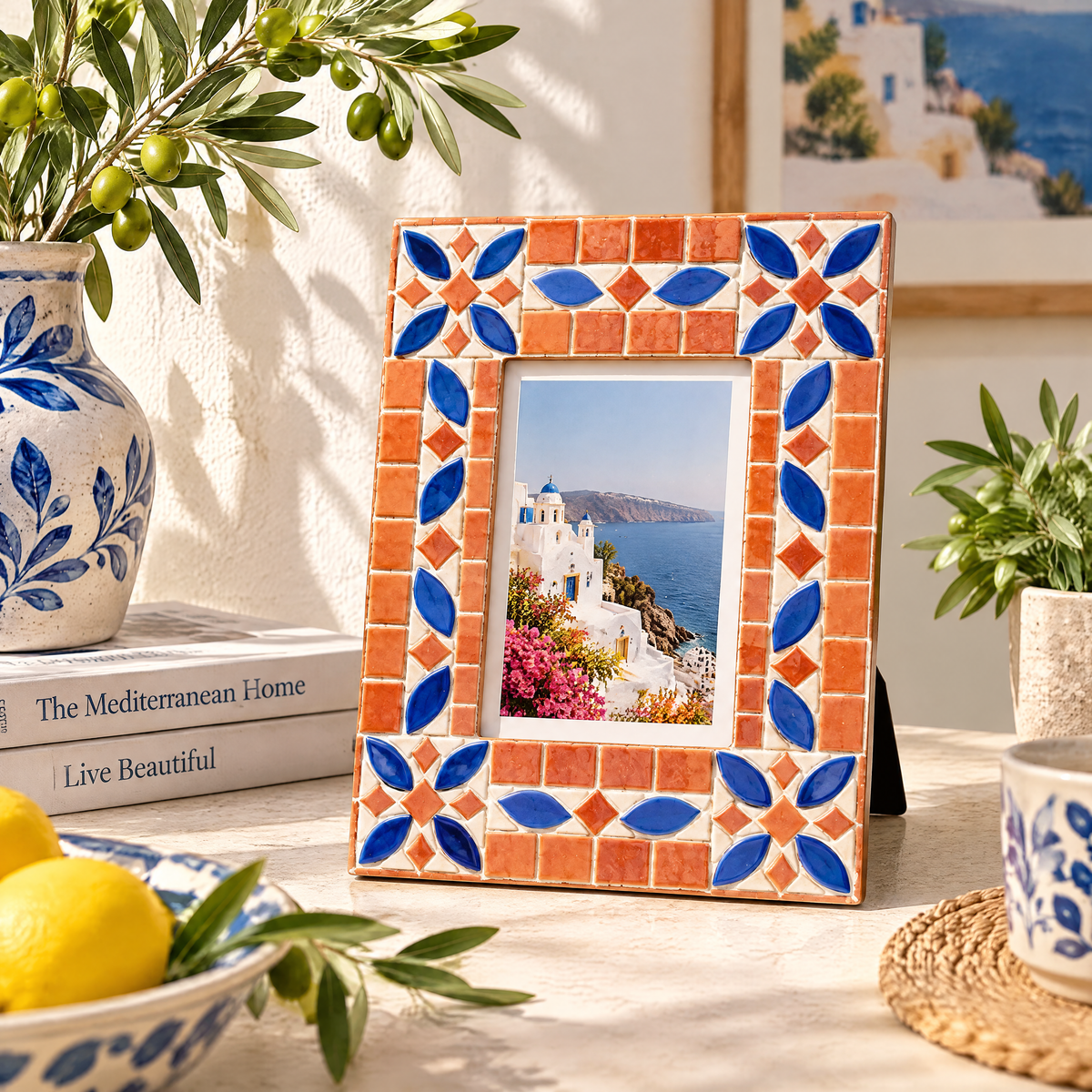 Terracotta & Blue Mosaic Frame Kit